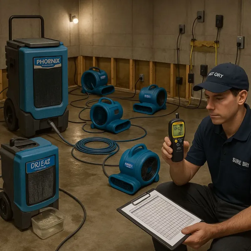 Structural Drying and Dehumidification process in Christiana, PA